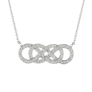 0.34 Carat Natural Diamond Necklace 14K White Gold G SI 18'' chain