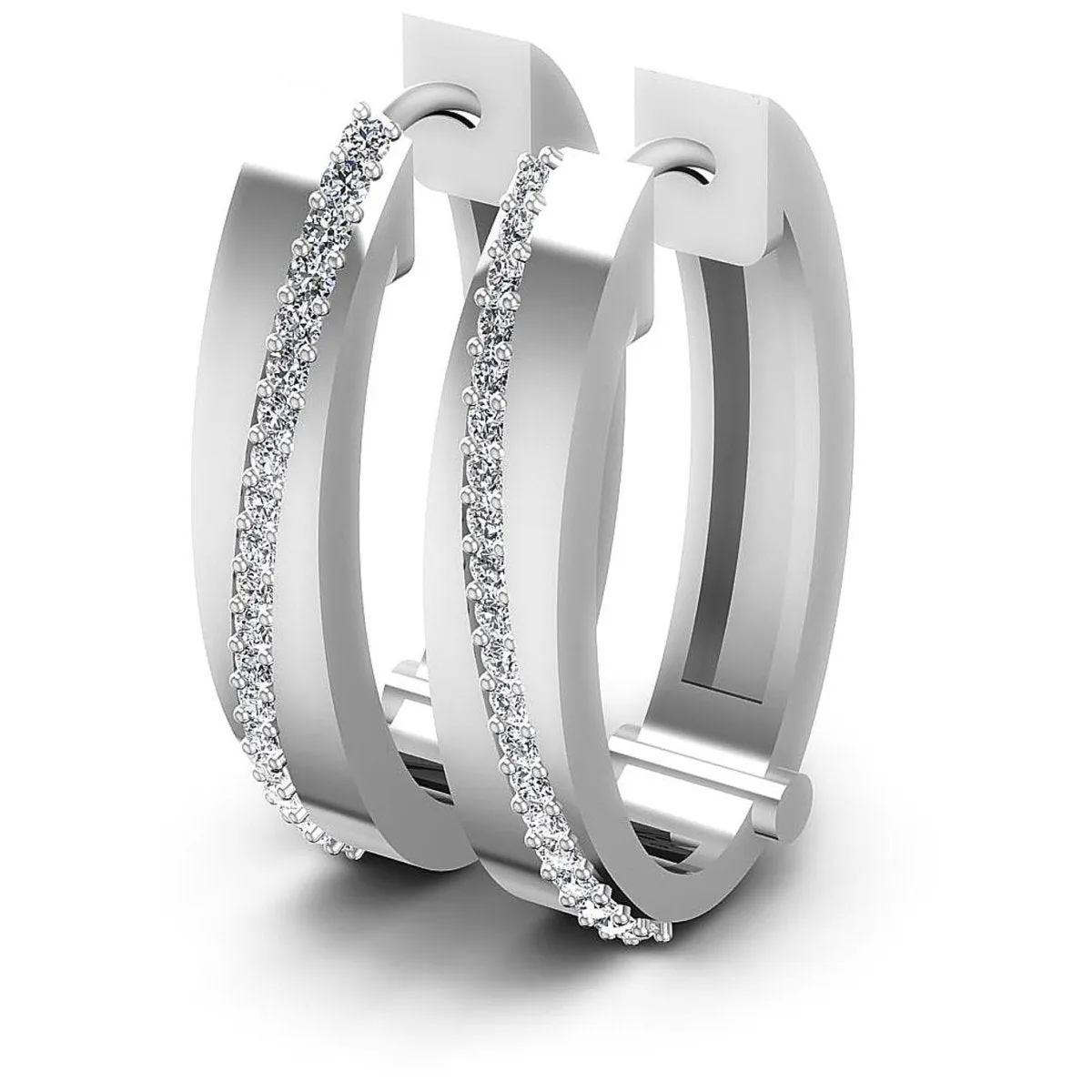 0.40 CT Round Cut Lab Grown Diamonds - Hoop &  Drop Earrings
