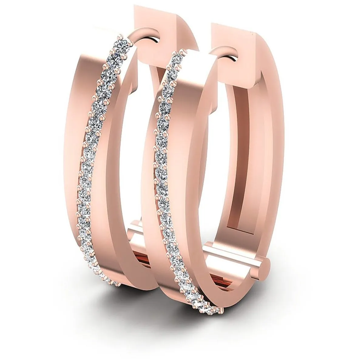 0.40 CT Round Cut Lab Grown Diamonds - Hoop &  Drop Earrings