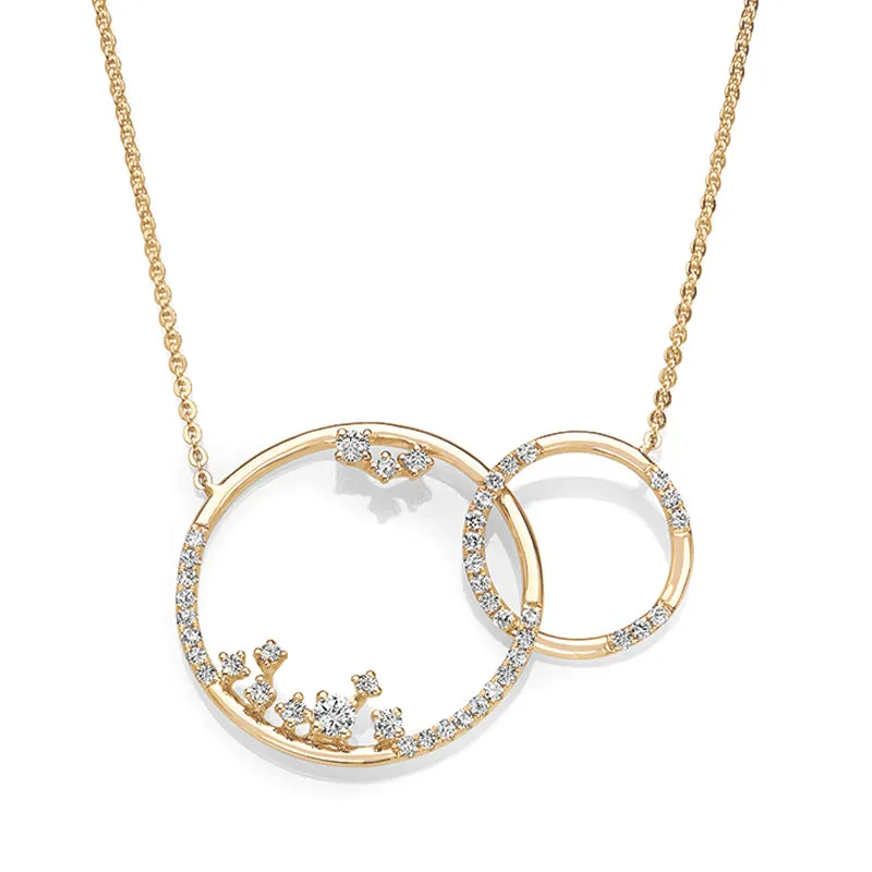 0.50 ctw Diamond Interlocking Circle Necklace Pendant