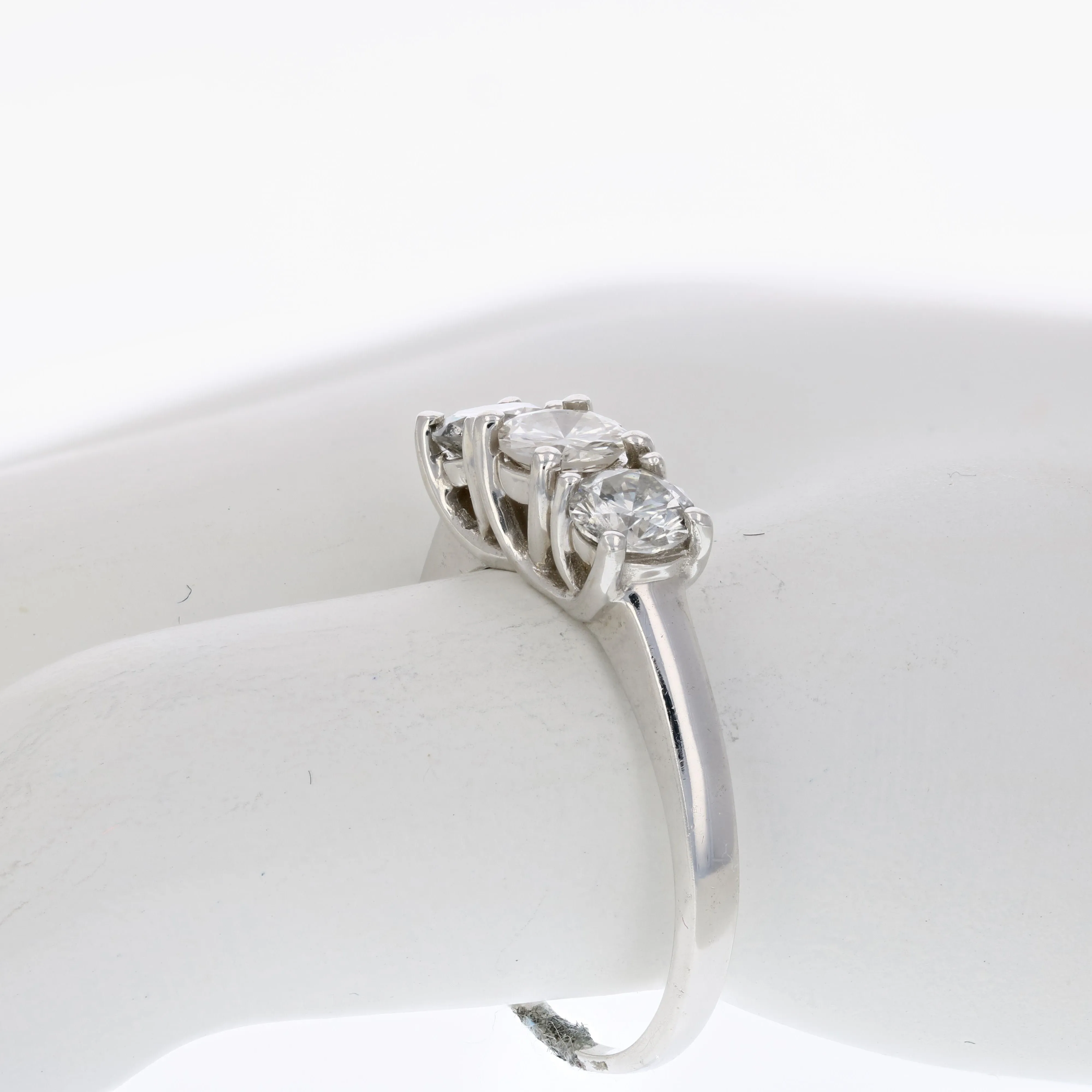 1 cttw Classic Three Diamond Engagement Rings in 14K White Gold