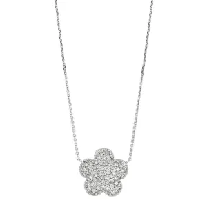 1.09 Carat Natural Diamond Necklace 14K White Gold G SI 18'' chain