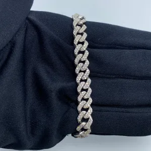 10K 7MM Cuban Link Diamond Bracelet 8.5"