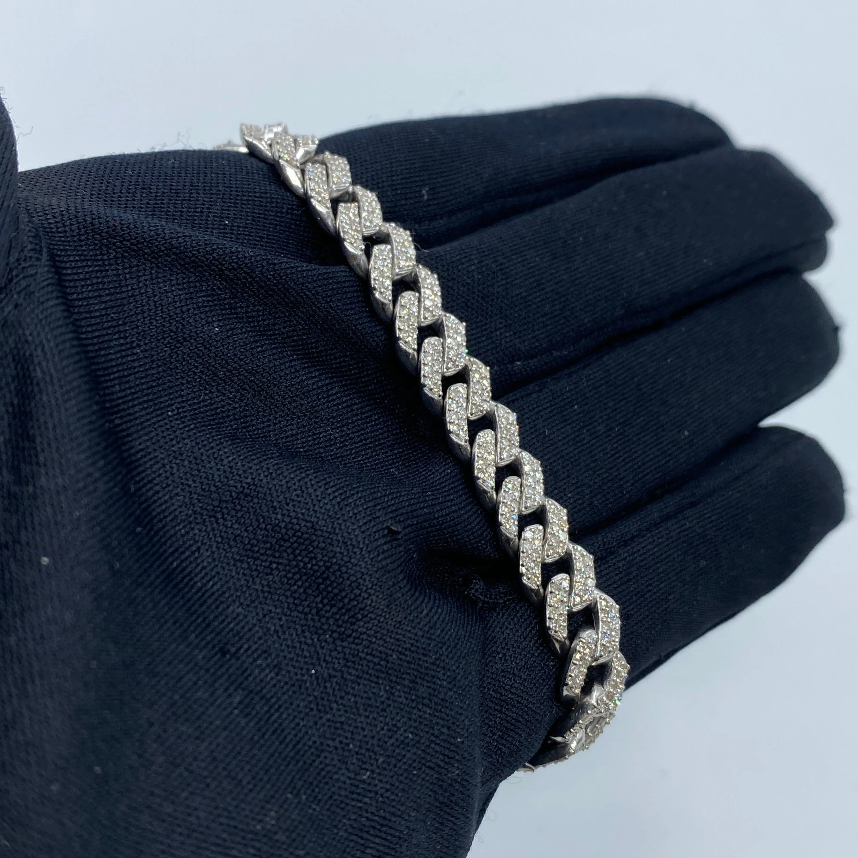 10K 7MM Cuban Link Diamond Bracelet 8.5"