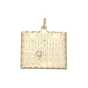 10K Gold "1960s Calendar" Customizable Pendant