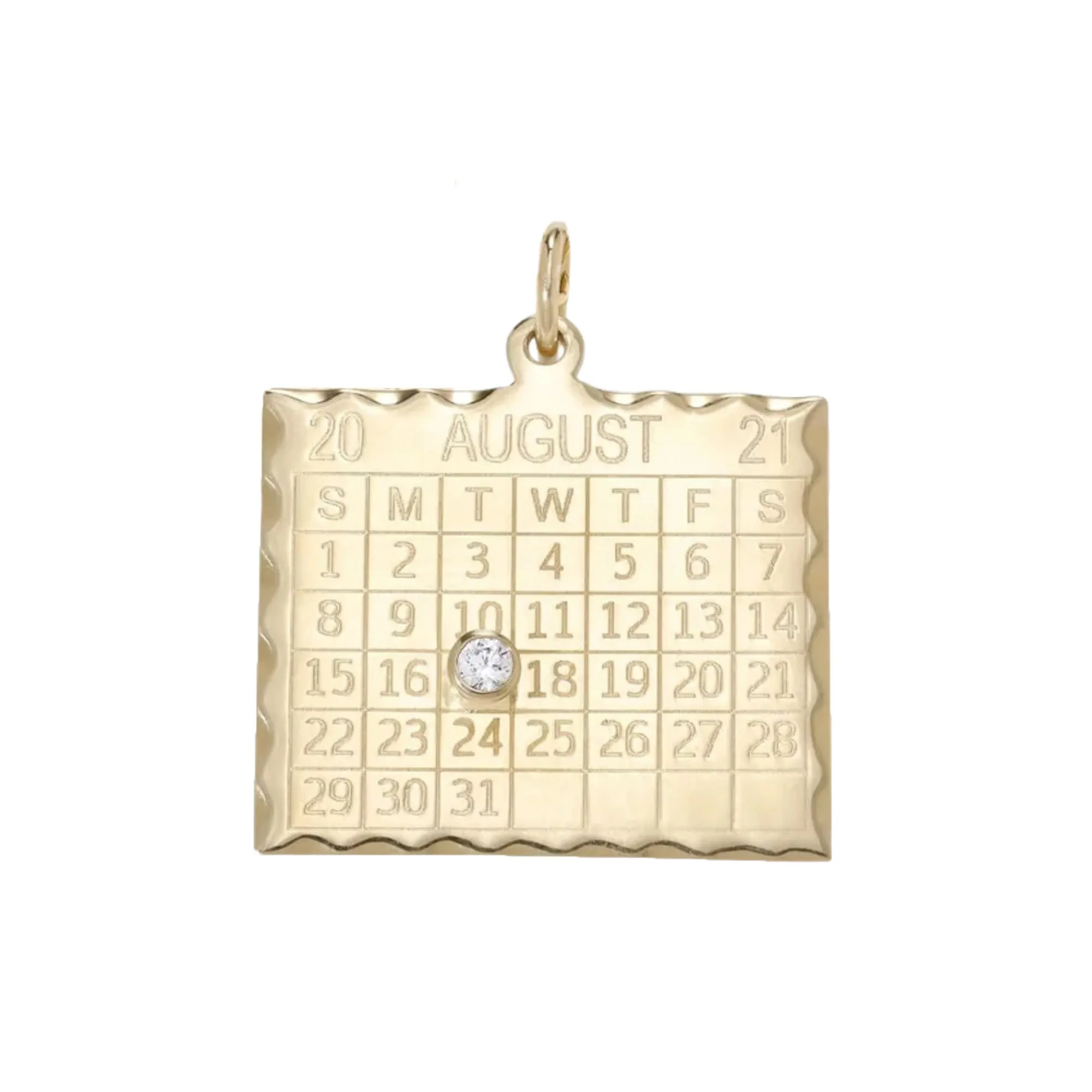 10K Gold "1960s Calendar" Customizable Pendant
