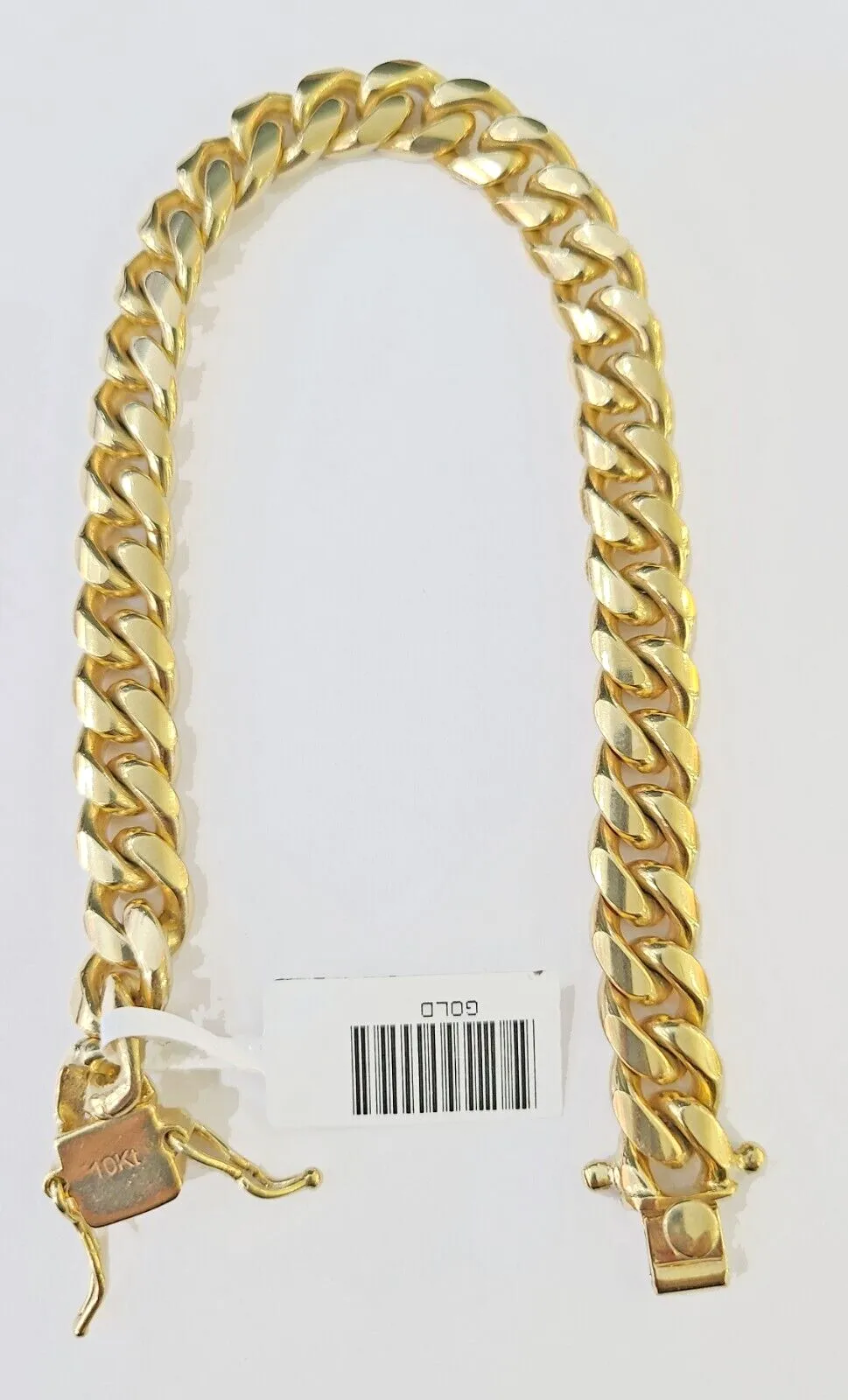 10k Solid Yellow Gold Miami Cuban Bracelet Size 8.5mm 8inches Men Women