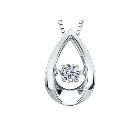 10K White Gold (0.05ct) Dancing Diamond Pendant