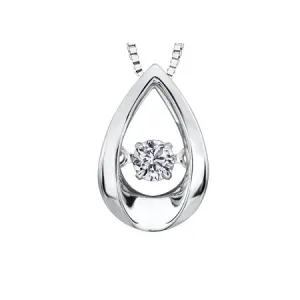 10K White Gold (0.05ct) Dancing Diamond Pendant