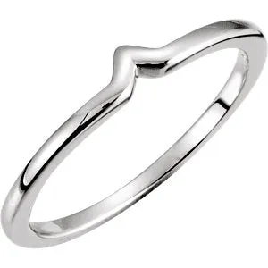 10K White Matching Band for Nine-Stone Cluster Ring