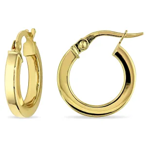 10K Yellow Gold 15mm Flat Polished Hoop Earrings 2.5mm wide