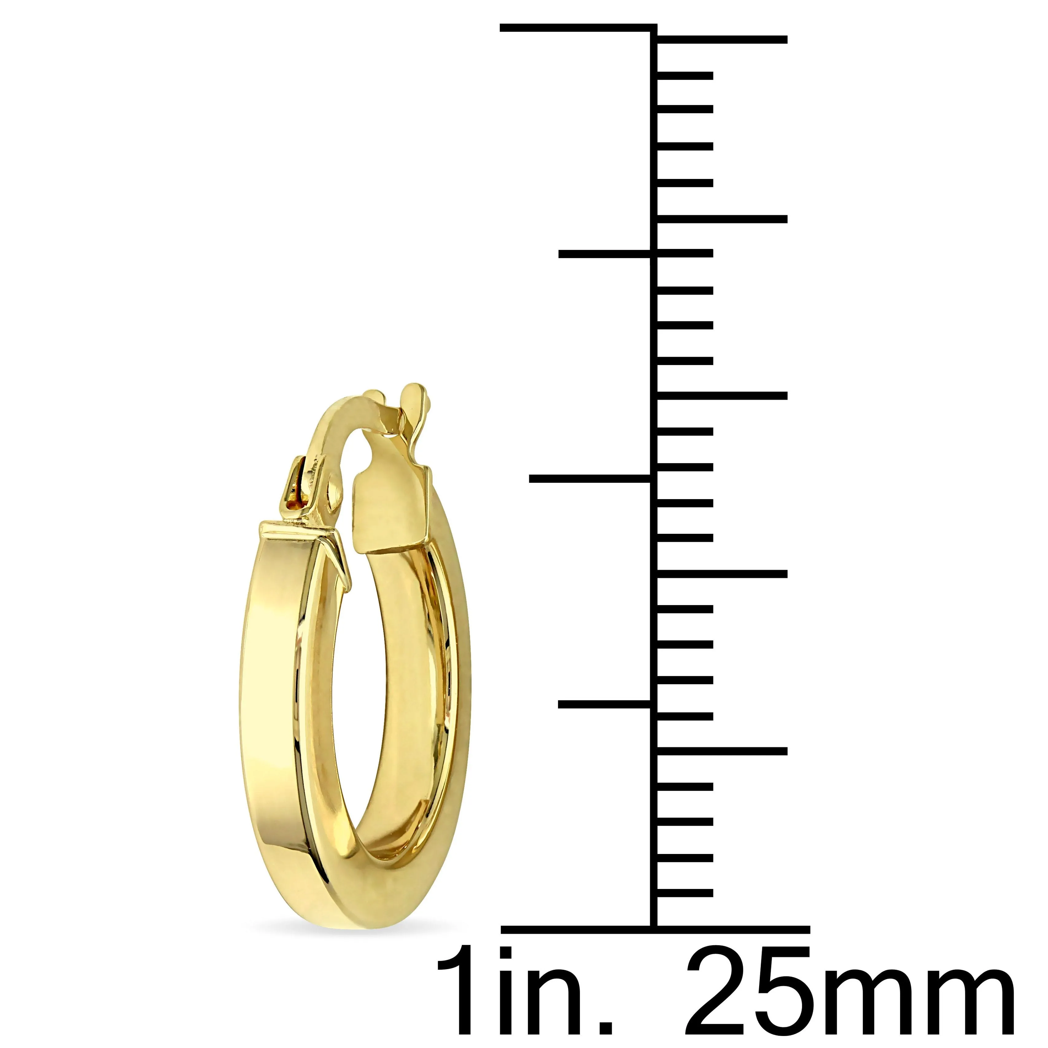10K Yellow Gold 15mm Flat Polished Hoop Earrings 2.5mm wide