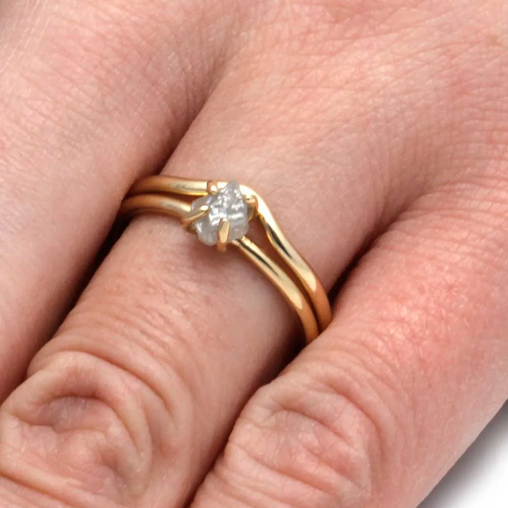 10k Yellow Gold Bridal Set with Rough Diamond-2940