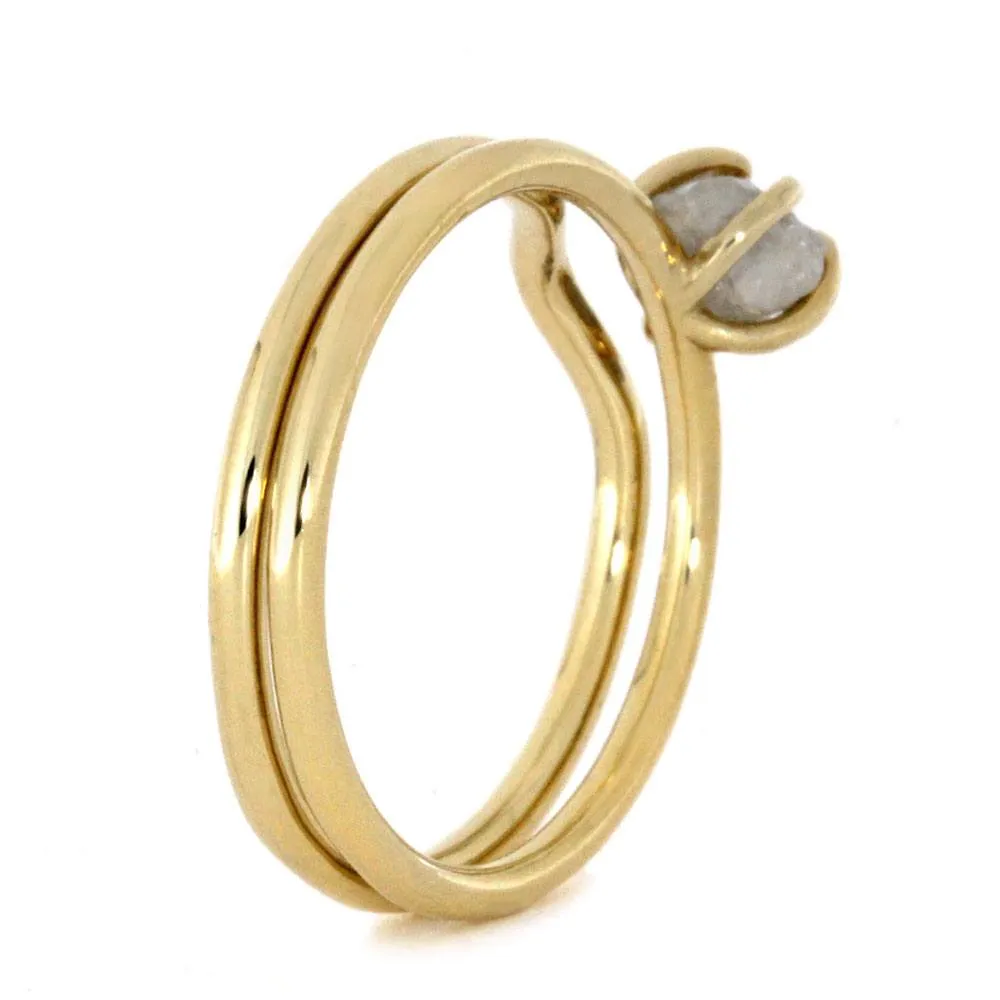 10k Yellow Gold Bridal Set with Rough Diamond-2940