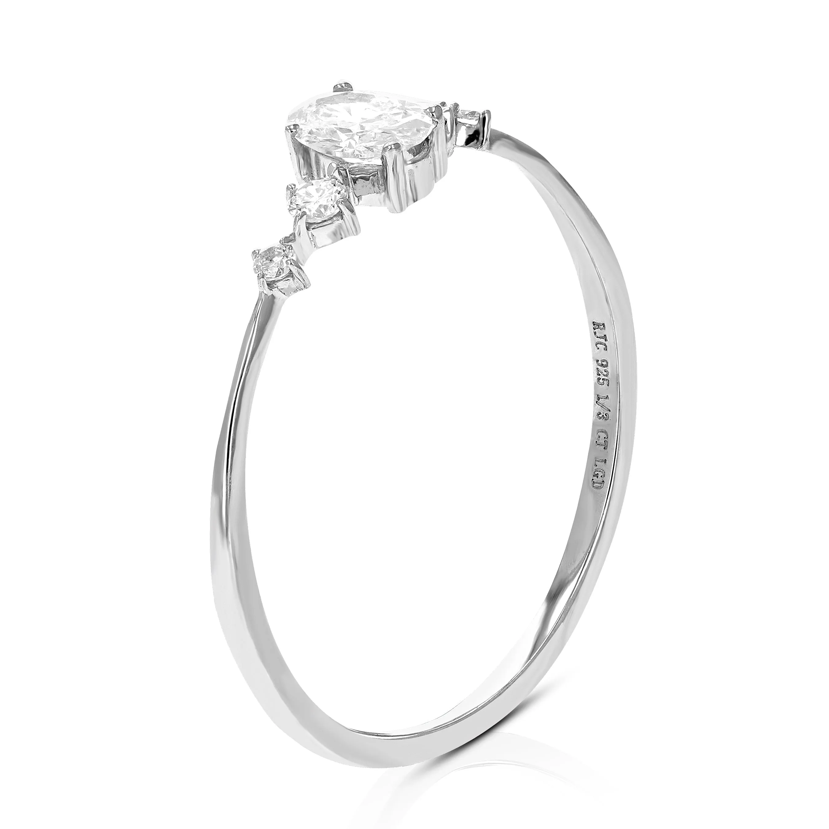 1/3 cttw Diamond Engagement Ring for Women, Round Lab Grown Diamond Engagement Ring in .925 Sterling Silver, Prong Setting