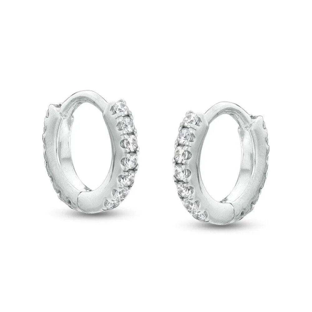 1/4 Cttw Diamond Hoop Earrings in 10K White Gold (0.25 Ct, I-I3)