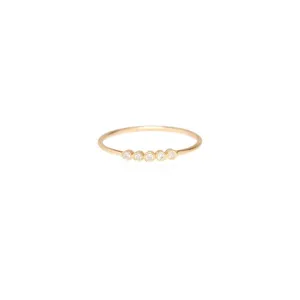 14K 5 Tiny Diamond Bezel Ring