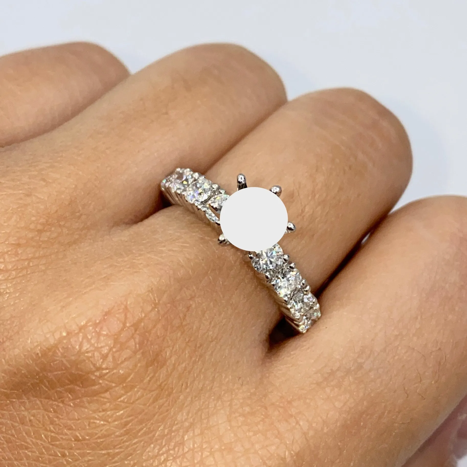 14K 8 Stone Diamond Engagement Ring Setting