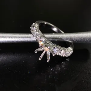 14K 8 Stone Diamond Engagement Ring Setting