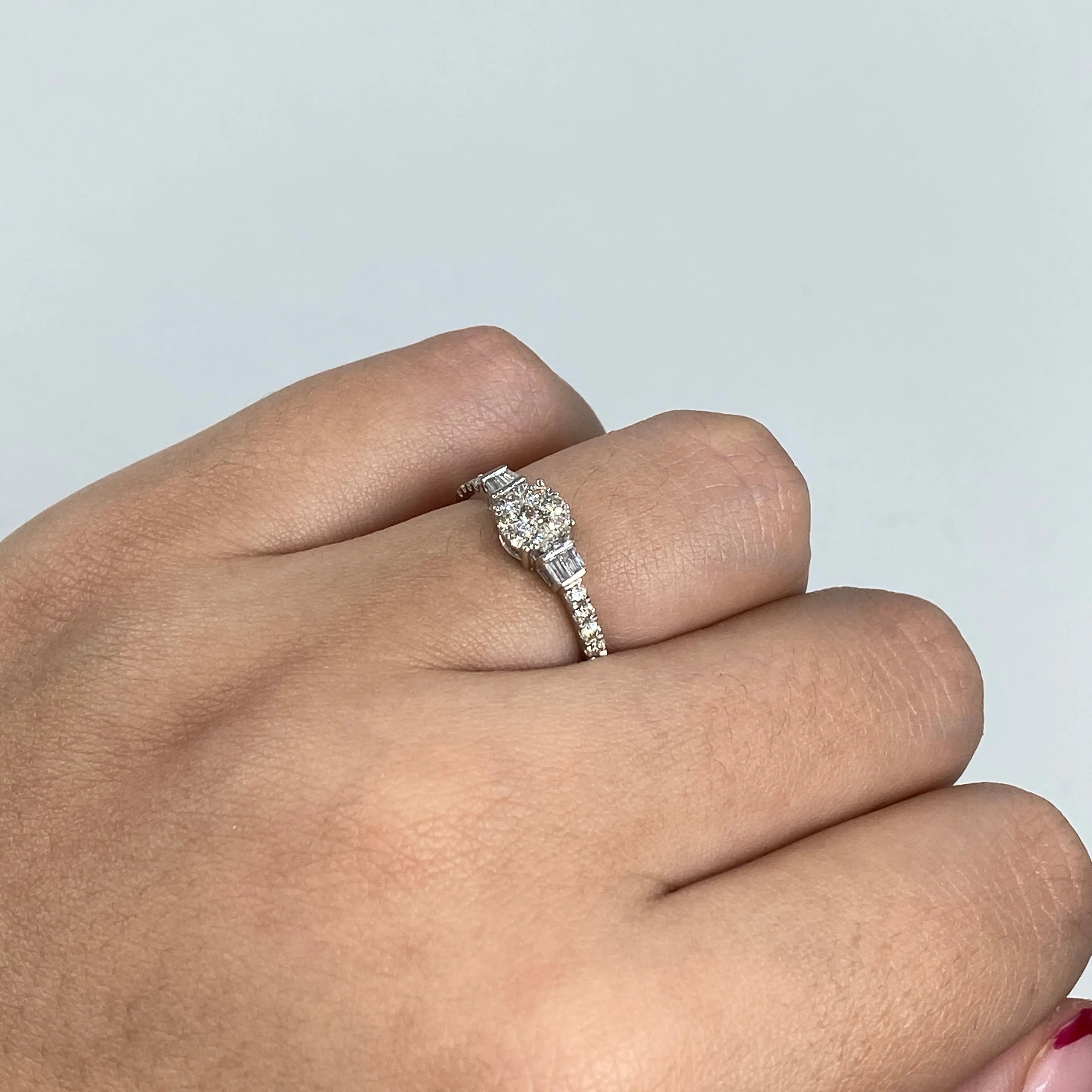 14K Baguette Diamond Unity Engagement Ring