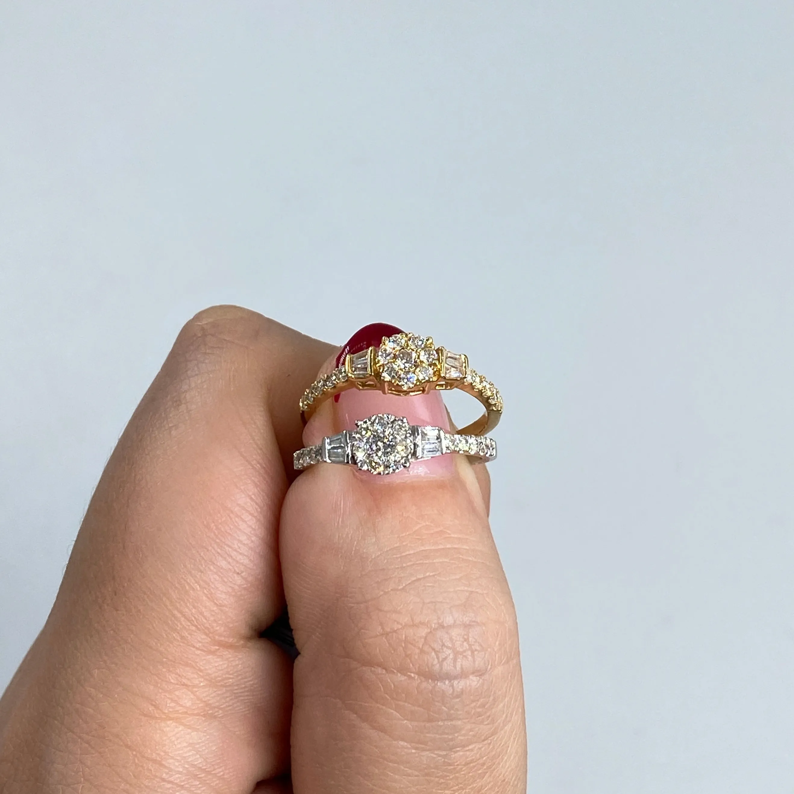 14K Baguette Diamond Unity Engagement Ring