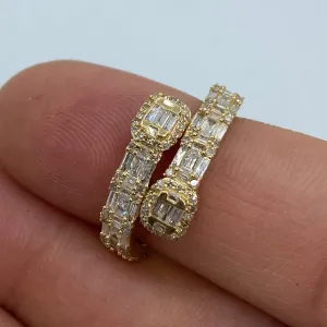 14K Bangle Diamond Baguette Engagement Ring