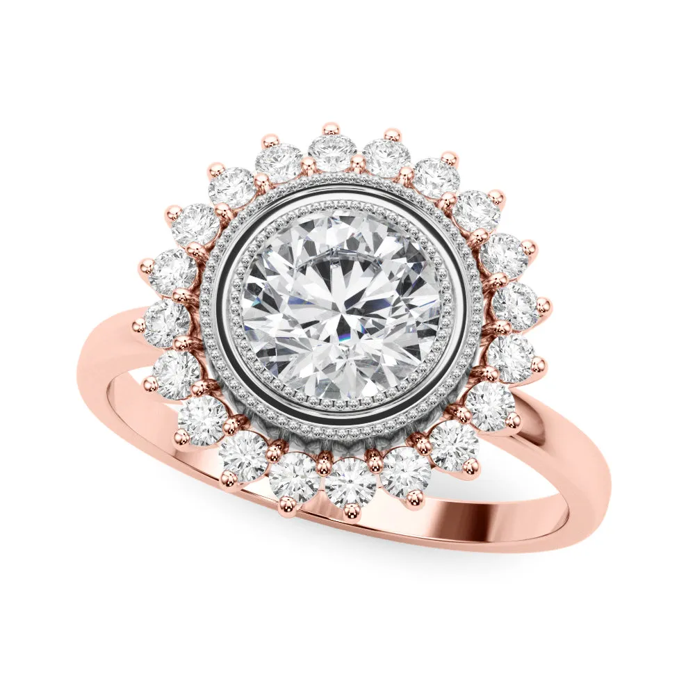 14K Bezel Set Diamond Engagement Ring