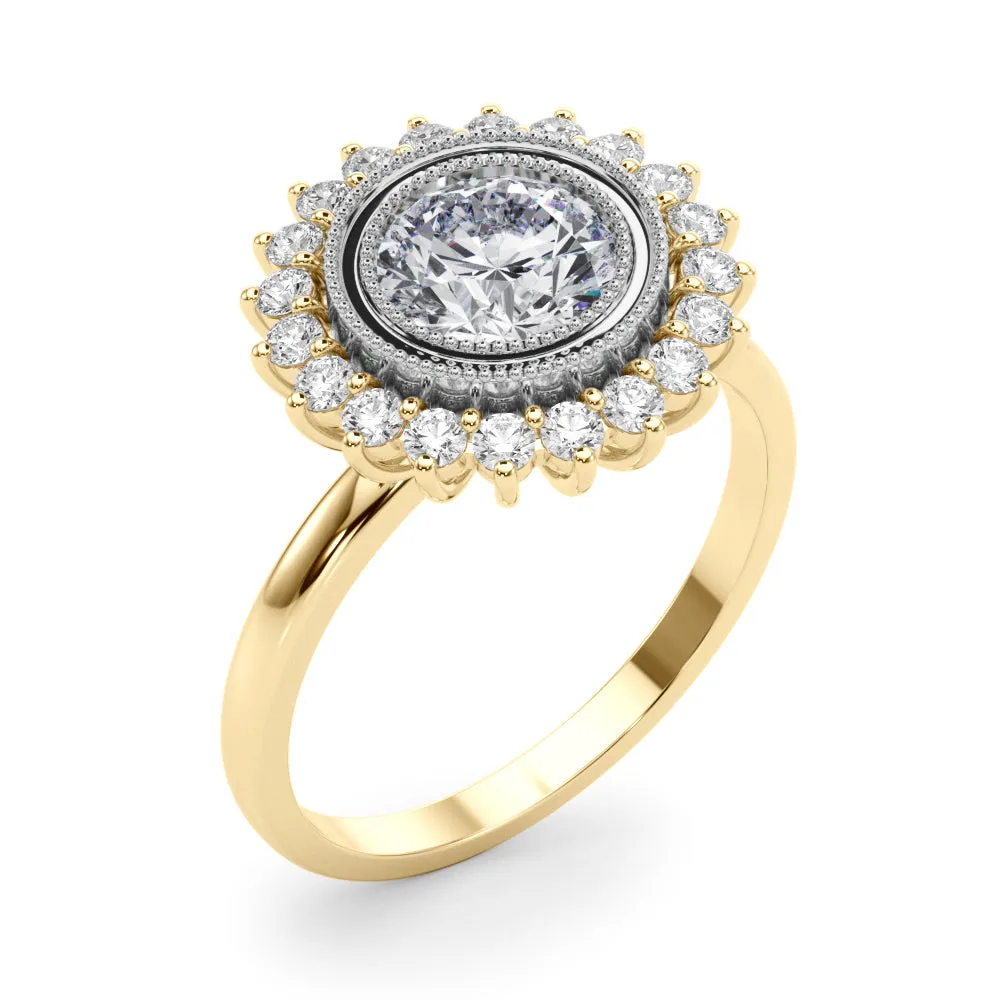 14K Bezel Set Diamond Engagement Ring