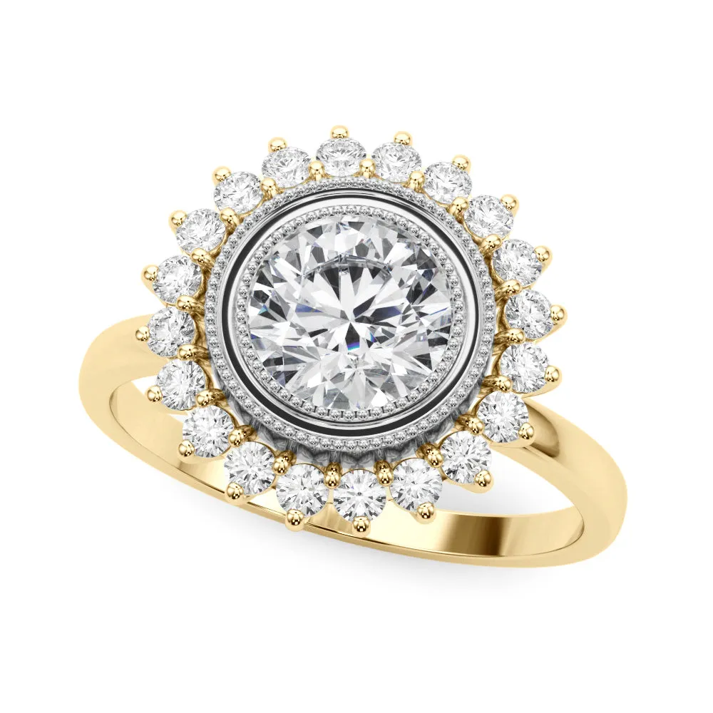 14K Bezel Set Diamond Engagement Ring
