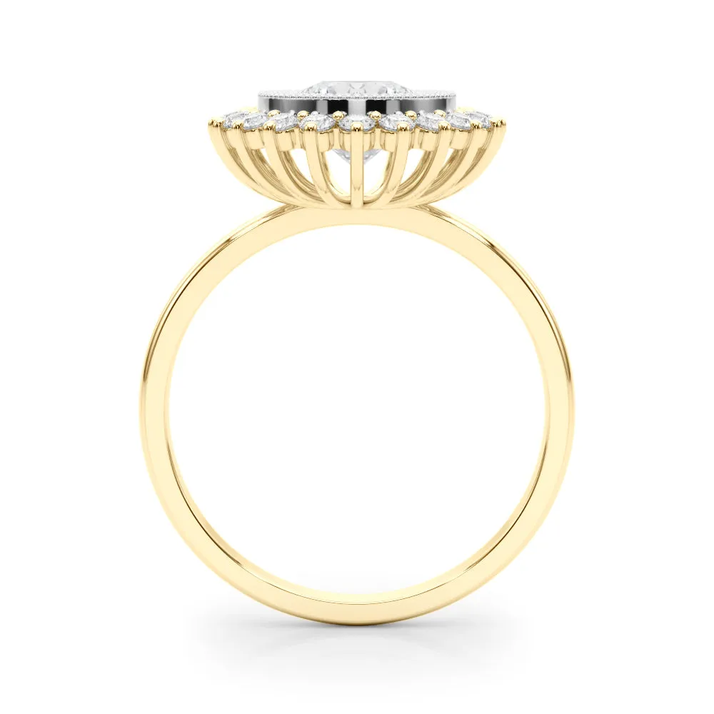 14K Bezel Set Diamond Engagement Ring