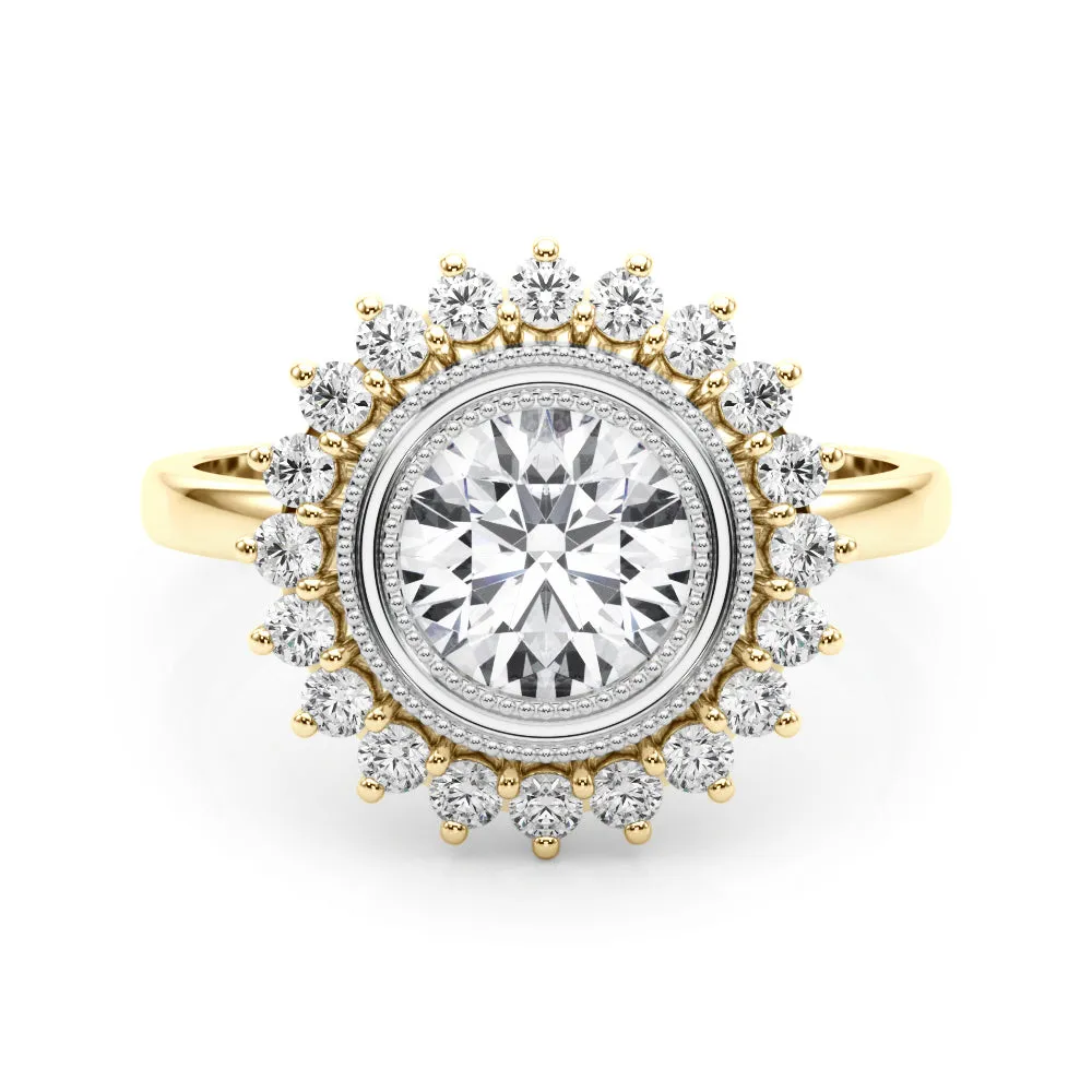 14K Bezel Set Diamond Engagement Ring