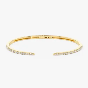 14k Cuff Diamond Bangle Bracelet 0.50 ctw