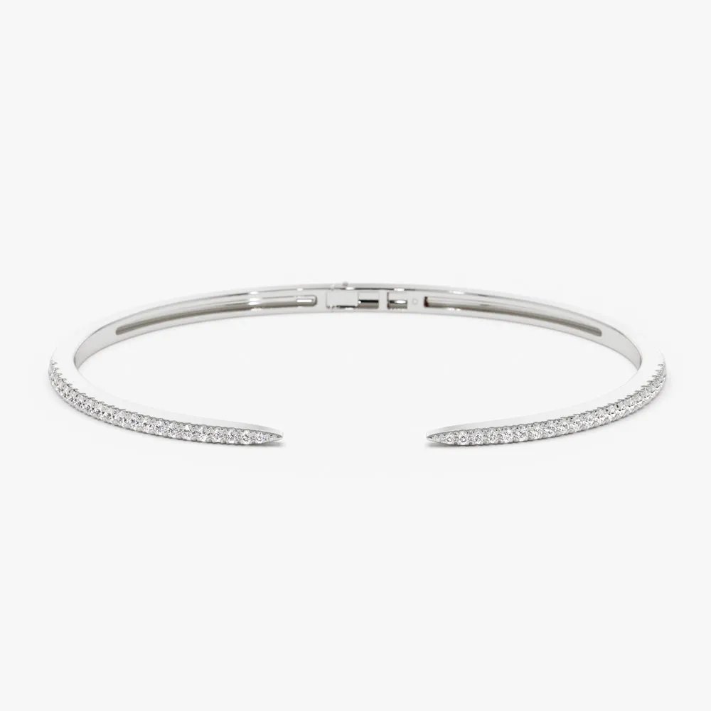 14k Cuff Diamond Bangle Bracelet 0.50 ctw