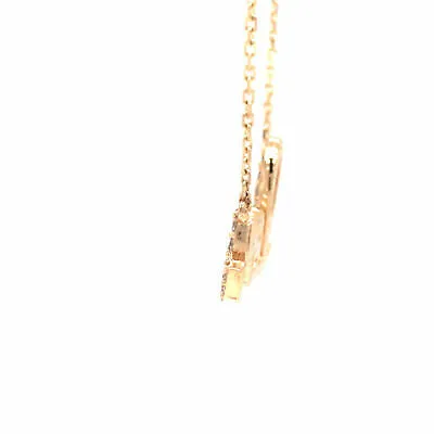 14K Diamond Script LOVE Necklace Yellow Gold