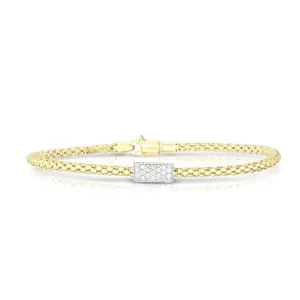 14K Gold & Pavé Diamond Bar Prosecco Bracelet