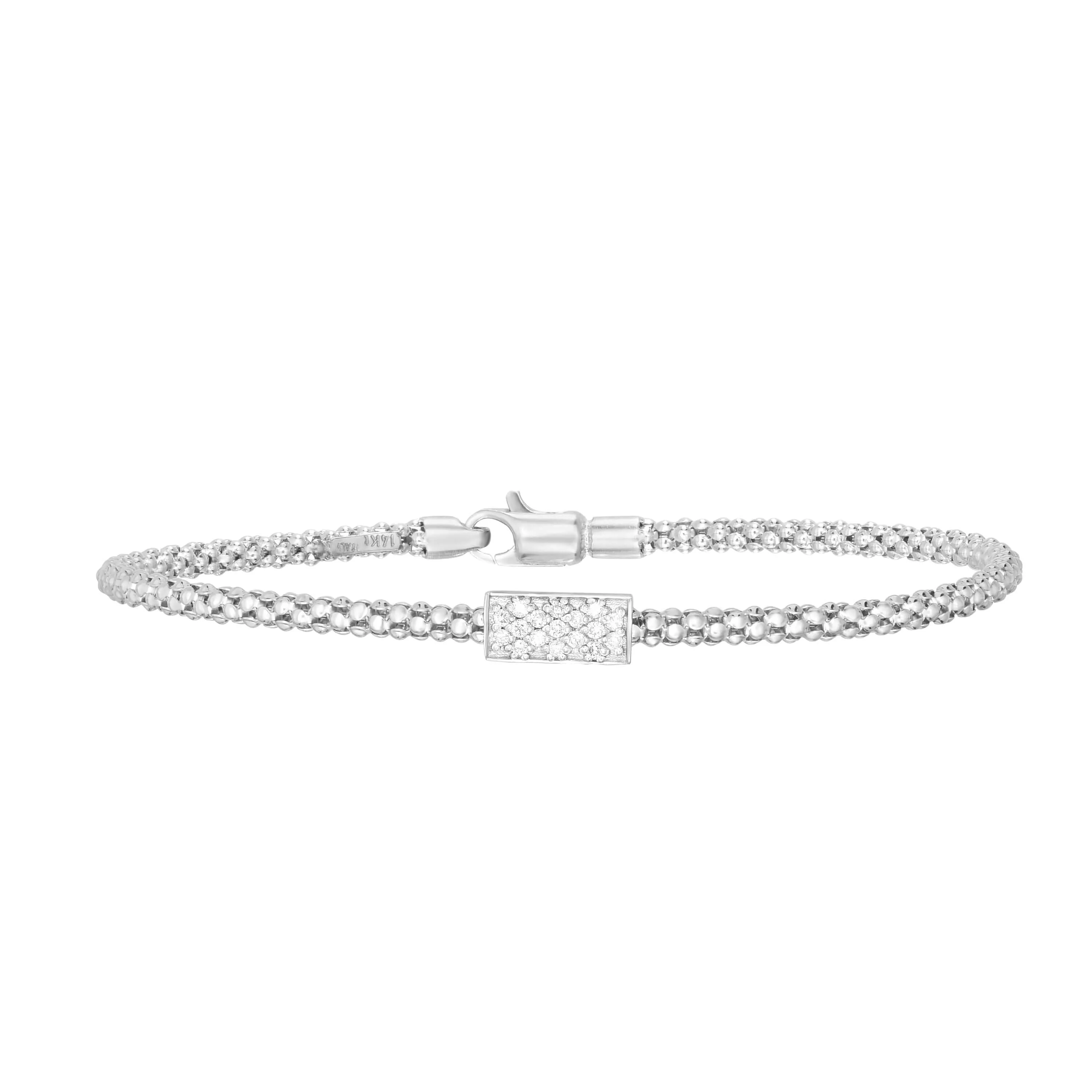 14K Gold & Pavé Diamond Bar Prosecco Bracelet