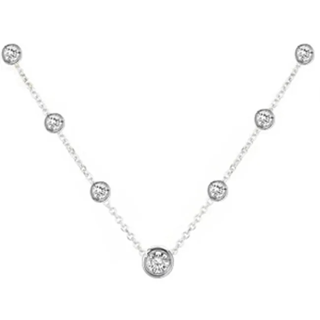 14k Gold Round Diamond By The Yard Necklace (0.85.ct.tw)