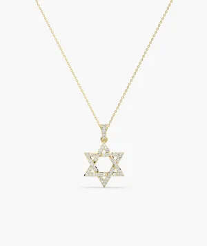 14K Gold Star of David Pendant