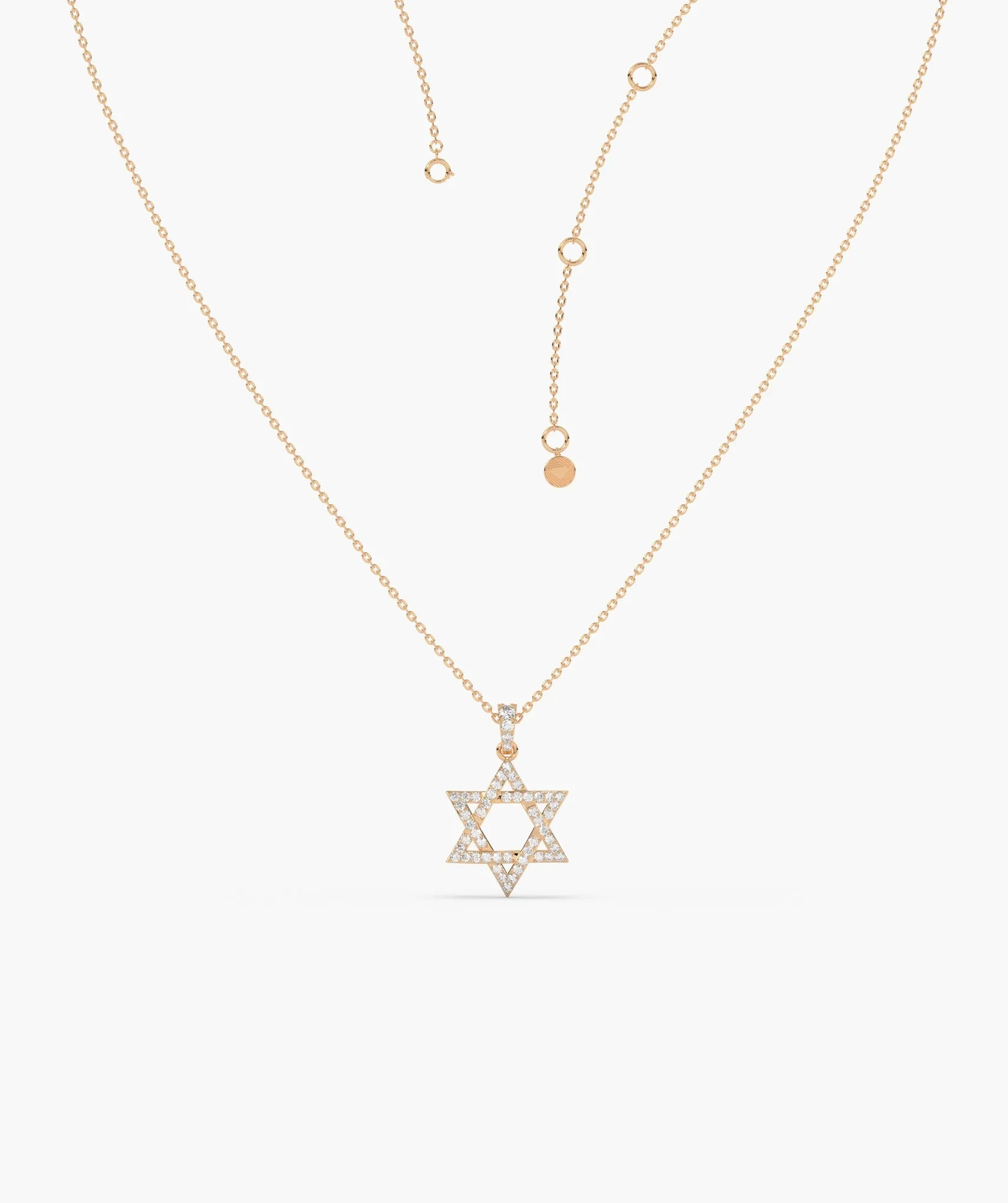 14K Gold Star of David Pendant