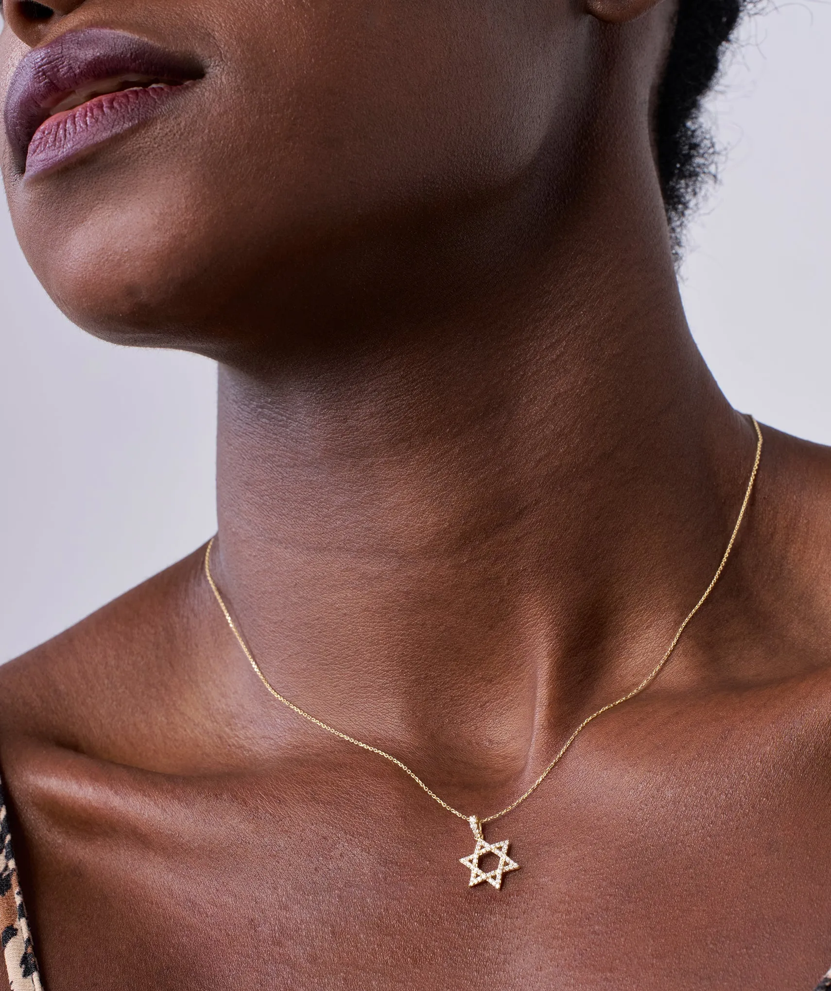 14K Gold Star of David Pendant