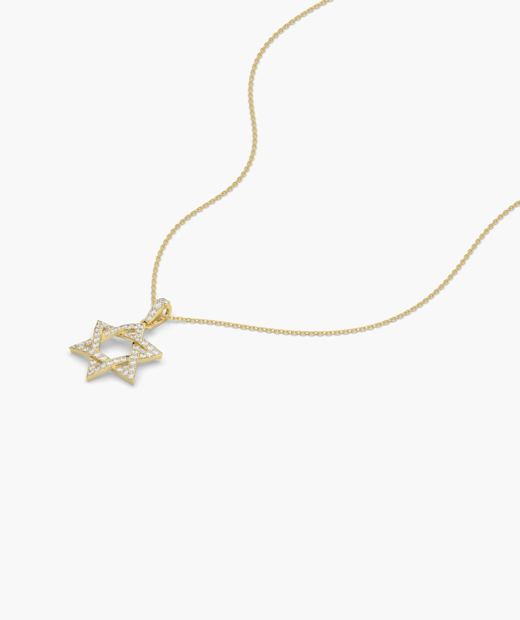14K Gold Star of David Pendant
