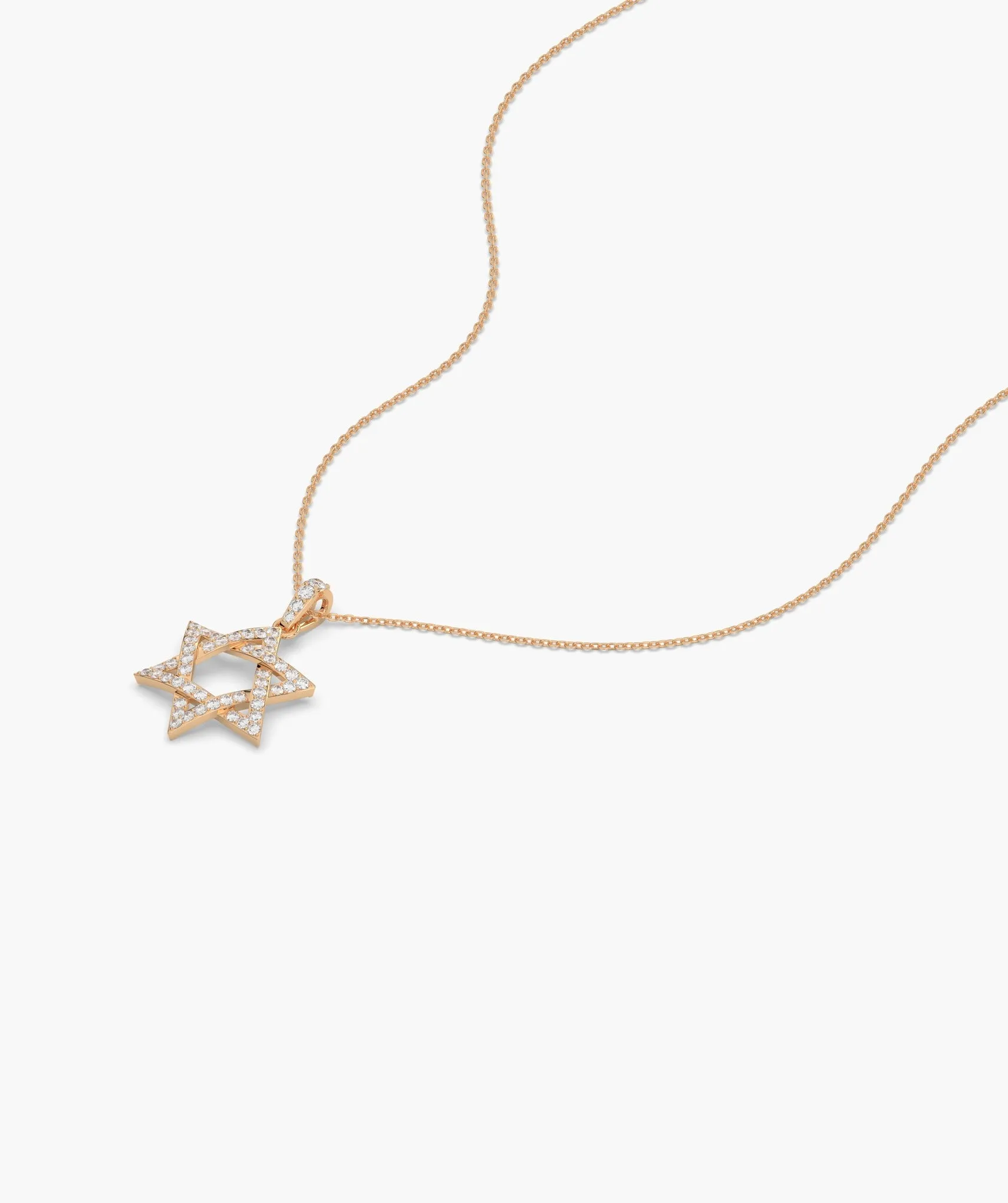 14K Gold Star of David Pendant