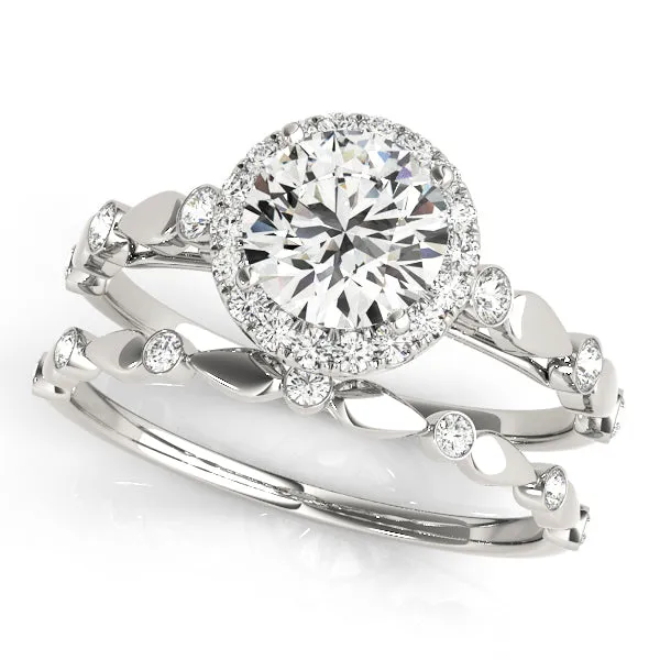 14K Halo Engagement Ring