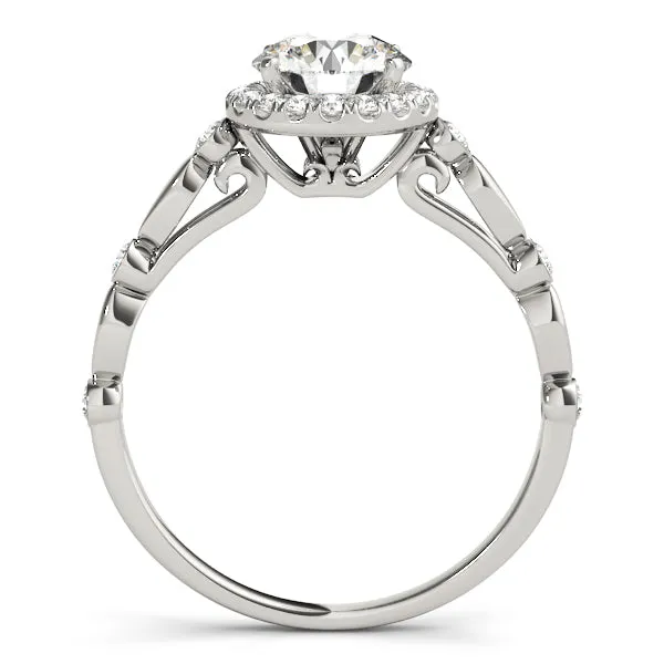 14K Halo Engagement Ring