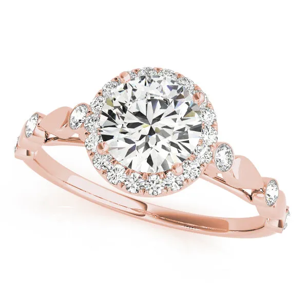 14K Halo Engagement Ring