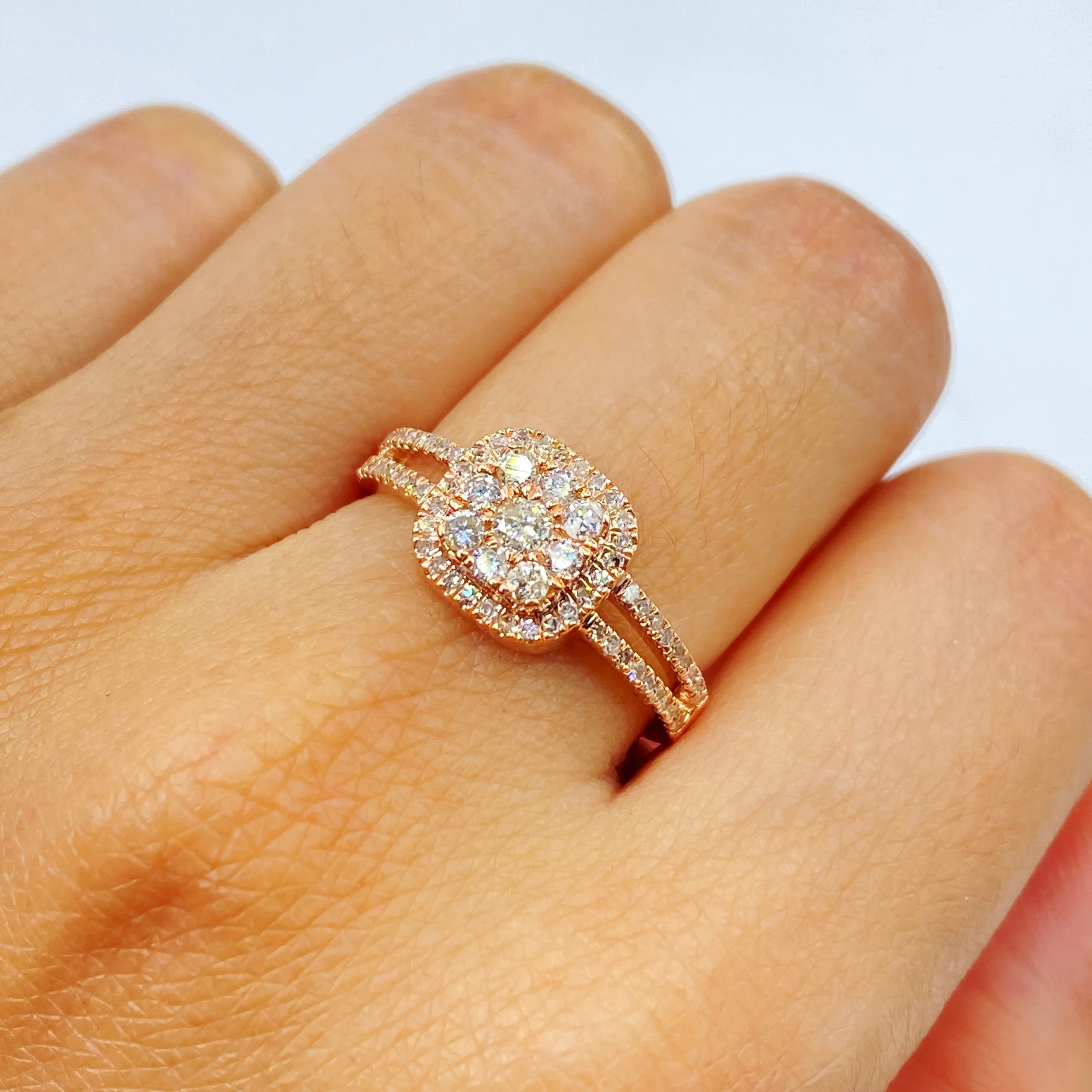 14K Jennie Square Diamond Engagement Ring