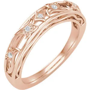 14K Rose .05 CTW Diamond Matching Band for 5.8 mm Round Engagement