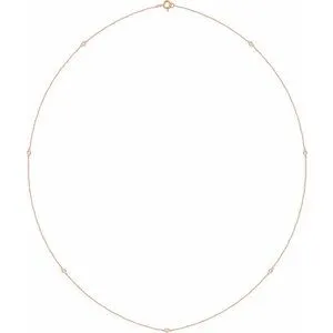 14K Rose 1 3/4 CTW Natural Diamond 7-Station 24" Necklace