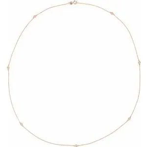 14K Rose 1/3 CTW Lab-Grown Diamond 7-Station 24" Necklace