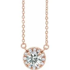 14K Rose 1/3 CTW Natural Diamond 16" Necklace